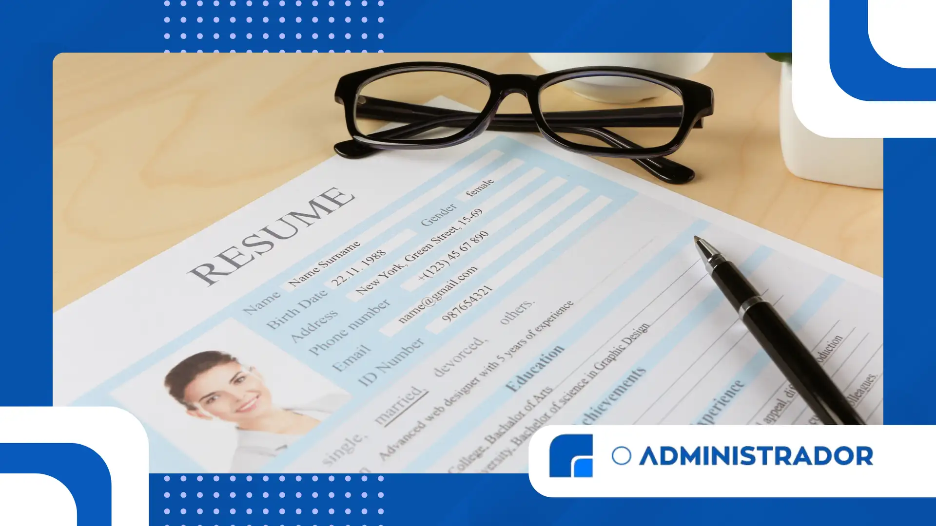currículos para vagas administrativas